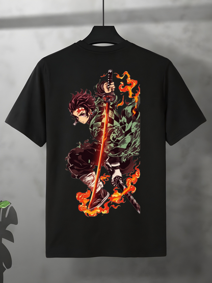Tanjiro Kamado Flame Blade T-Shirt – Epic Anime Streetwear