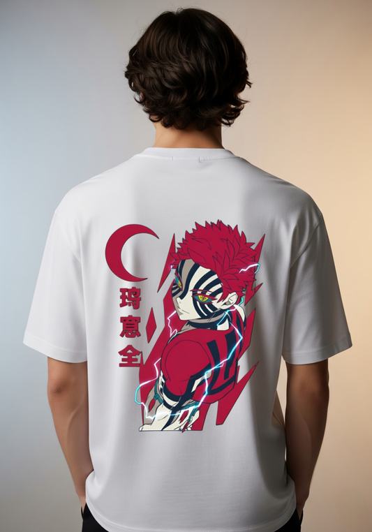 Akaza Crescent Moon Demon Slayer T-Shirt – Bold Anime Streetwear